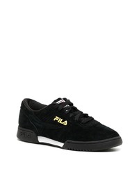 Baskets basses en daim imprimées noires Fila