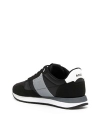 Baskets basses en daim imprimées noires BOSS