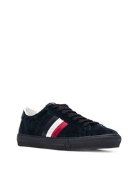 Baskets basses en daim imprimées noires Moncler