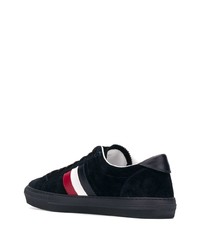 Baskets basses en daim imprimées noires Moncler