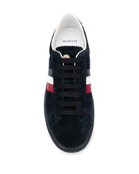 Baskets basses en daim imprimées noires Moncler