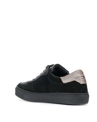 Baskets basses en daim imprimées noires Tommy Hilfiger