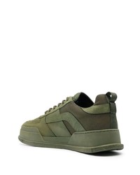 Baskets basses en daim imprimées olive DSQUARED2