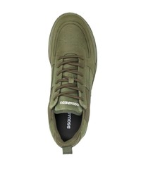 Baskets basses en daim imprimées olive DSQUARED2