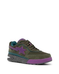 Baskets basses en daim imprimées olive A Bathing Ape