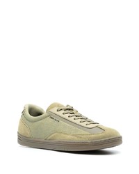 Baskets basses en daim imprimées olive Stone Island