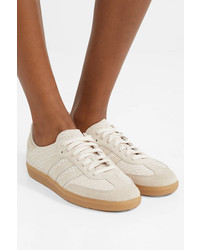 Baskets basses en daim imprimées serpent blanches adidas Originals