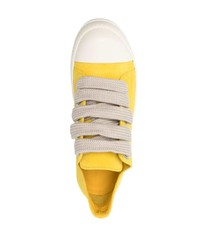 Baskets basses en daim jaunes Rick Owens