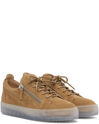 Baskets basses en daim marron clair Giuseppe Zanotti