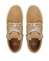 Baskets basses en daim marron clair Giuseppe Zanotti