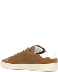 Baskets basses en daim marron clair Saint Laurent