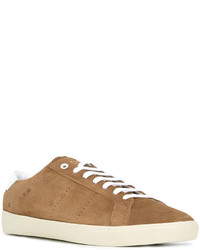 Baskets basses en daim marron clair Saint Laurent