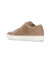 Baskets basses en daim marron clair Lanvin