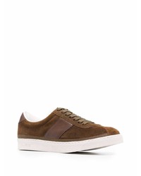 Baskets basses en daim marron foncé Tom Ford