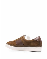 Baskets basses en daim marron foncé Tom Ford