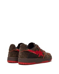 Baskets basses en daim marron foncé A Bathing Ape