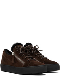 Baskets basses en daim marron foncé Giuseppe Zanotti