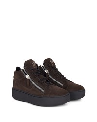 Baskets basses en daim marron foncé Giuseppe Zanotti