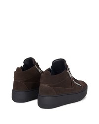 Baskets basses en daim marron foncé Giuseppe Zanotti