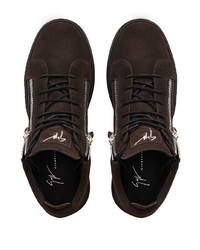 Baskets basses en daim marron foncé Giuseppe Zanotti