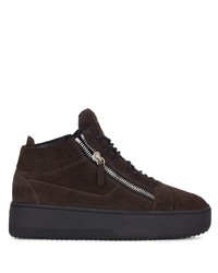 Baskets basses en daim marron foncé Giuseppe Zanotti