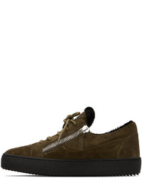 Baskets basses en daim marron foncé Giuseppe Zanotti