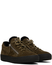 Baskets basses en daim marron foncé Giuseppe Zanotti