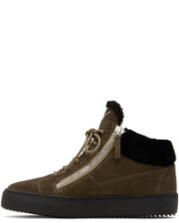 Baskets basses en daim marron foncé Giuseppe Zanotti