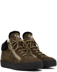 Baskets basses en daim marron foncé Giuseppe Zanotti