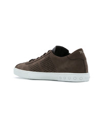 Baskets basses en daim marron foncé Tod's