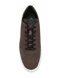 Baskets basses en daim marron foncé Tod's