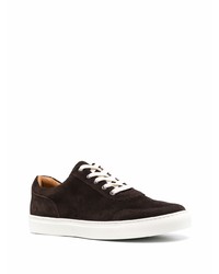 Baskets basses en daim marron foncé Harrys Of London