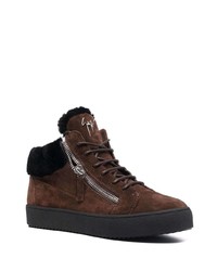 Baskets basses en daim marron foncé Giuseppe Zanotti