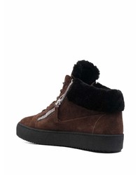 Baskets basses en daim marron foncé Giuseppe Zanotti