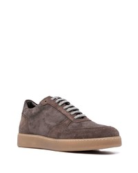 Baskets basses en daim marron foncé Barba