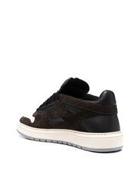 Baskets basses en daim marron foncé Represent