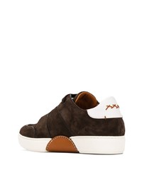 Baskets basses en daim marron foncé Ermenegildo Zegna XXX