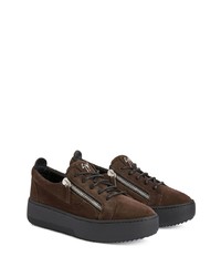 Baskets basses en daim marron foncé Giuseppe Zanotti