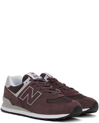 Baskets basses en daim marron foncé New Balance