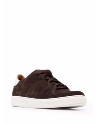 Baskets basses en daim marron foncé Ermenegildo Zegna