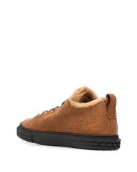 Baskets basses en daim marron Giuseppe Zanotti