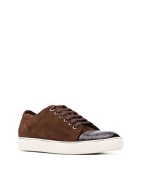 Baskets basses en daim marron Lanvin