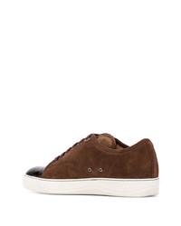 Baskets basses en daim marron Lanvin