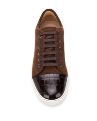 Baskets basses en daim marron Lanvin