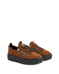 Baskets basses en daim marron Giuseppe Zanotti