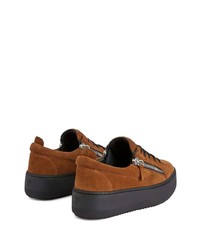 Baskets basses en daim marron Giuseppe Zanotti