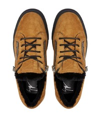 Baskets basses en daim marron Giuseppe Zanotti