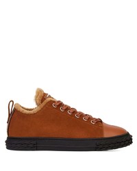 Baskets basses en daim marron Giuseppe Zanotti