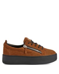 Baskets basses en daim marron Giuseppe Zanotti