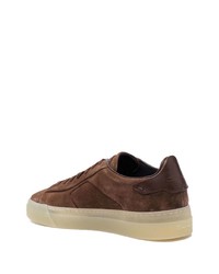 Baskets basses en daim marron Santoni